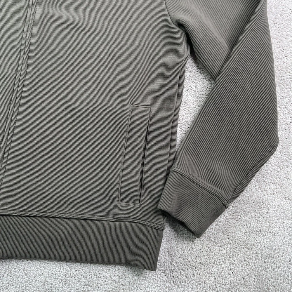 Banana Republic Jacket Mens Large Olive Green Ottoman Ribbed Full Zip Coat